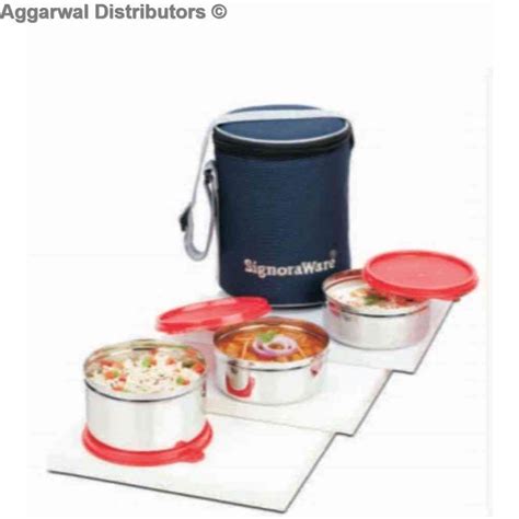 signoraware executive steel medium lunch box|Signoraware Executive Medium Stainless Steel Container Set, .